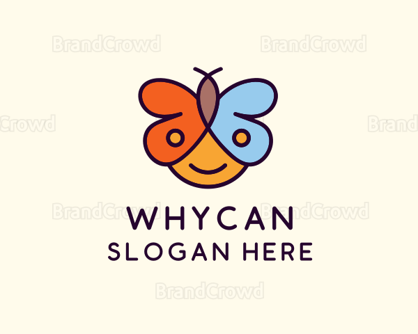 Preschool Child Butterfly Logo