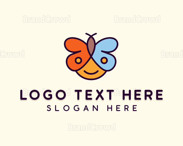 Child Kid Butterfly Logo