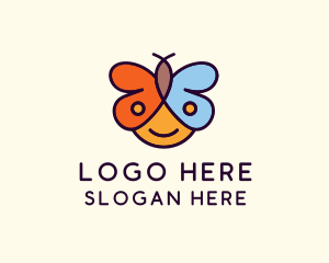 Preschool - Preschool Child Butterfly logo design