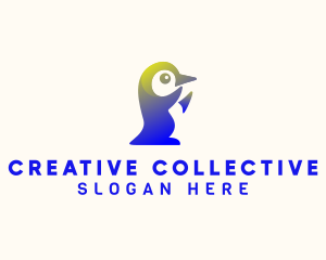 Gradient Penguin Animal logo design