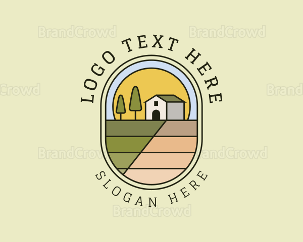 Modern House Farmland Logo