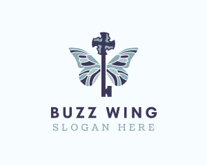 Butterfly Wings Key logo design