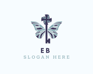 Feminine - Butterfly Wings Key logo design