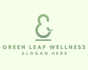 Green Leaf Ampersand logo design