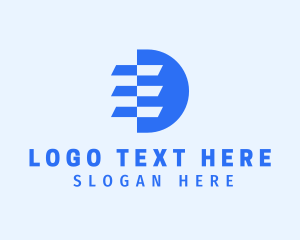 Blue - Modern Professional Letter ED logo design