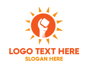 Fighting - Solar Sun Fist logo design