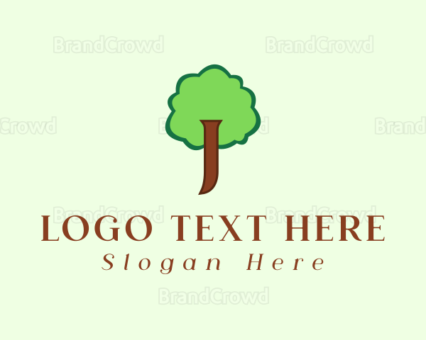Cute Tree Letter J Logo