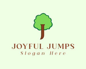 Cute Tree Letter J logo design