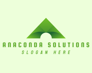 Green Mountain Letter A logo design