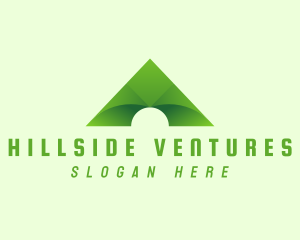 Hillside - Green Mountain Letter A logo design