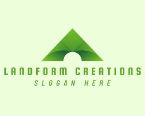 Landform - Green Mountain Letter A logo design