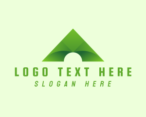 Triangular - Green Mountain Letter A logo design