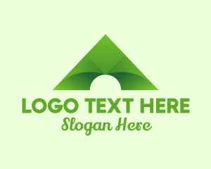 Mount - Green Mountain Letter A logo design