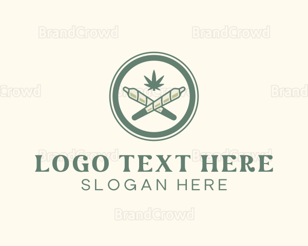 Marijuana Cross Joint Logo