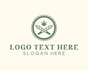 Weed - Marijuana Cross Joint logo design