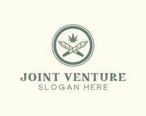 Marijuana Cross Joint  logo design