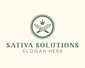 Marijuana Cross Joint  logo design