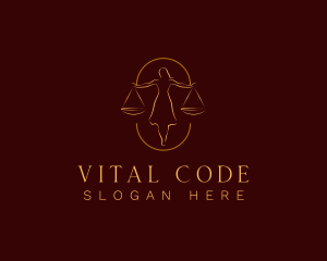 Constitution - Female Justice Scale logo design