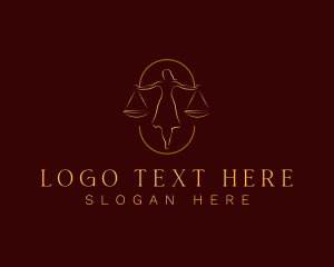Immigration Lawyer - Female Justice Scale logo design