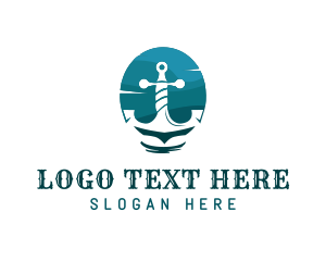 Coastal - Marine Sailing Anchor logo design