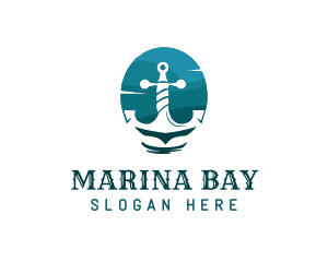 Marine Sailing Anchor logo design