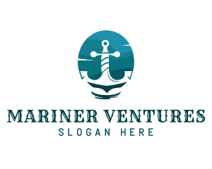 Marine Sailing Anchor logo design