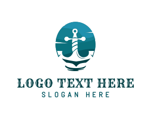 Seaport - Marine Sailing Anchor logo design