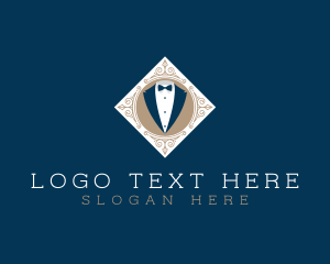Insurance Agent - Gentleman Tuxedo Suit logo design
