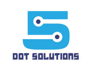 Dot - Dot Number 5 logo design