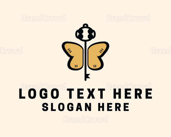 Winged Butterfly Key Logo