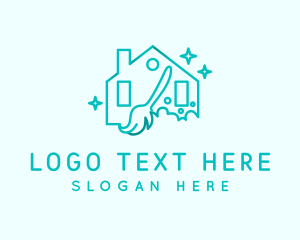Cleaning Services - Teal Housekeeper Broom logo design