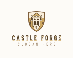 Medieval Castle Shield logo design