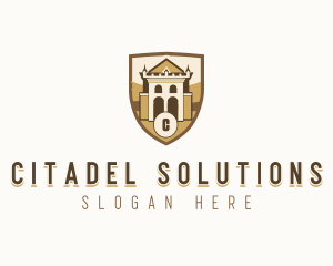 Citadel - Medieval Castle Shield logo design