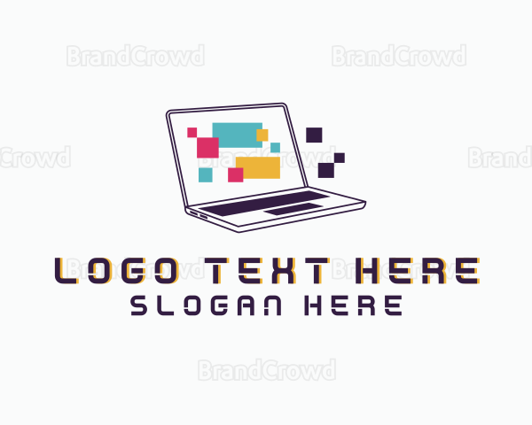 Pixel Laptop Computer Logo