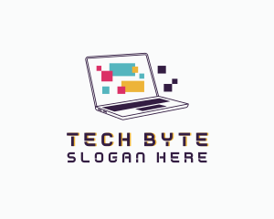 Computer - Pixel Laptop Computer logo design