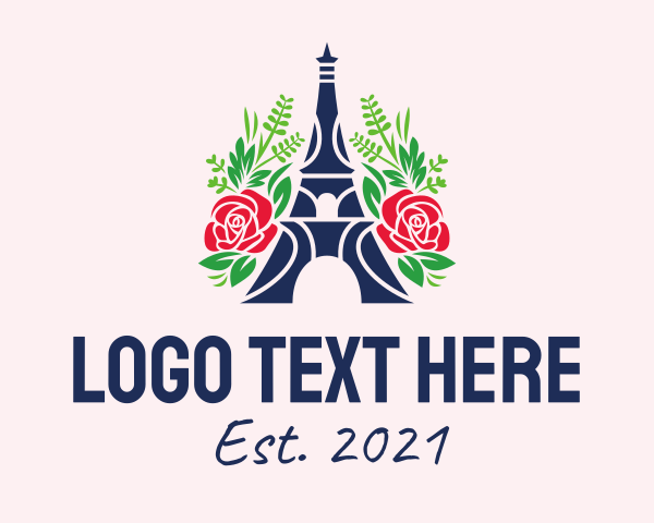 Flower - Floral Eiffel Tower logo design