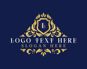 Crown - Luxury Shield Leaf logo design