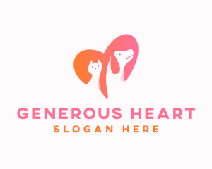 Gradient Pet Heart logo design