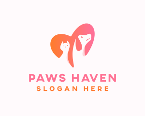 Gradient Pet Heart logo design