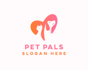 Gradient Pet Heart logo design