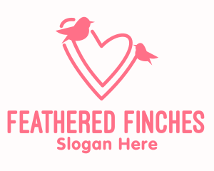 Pink Lover Birds logo design