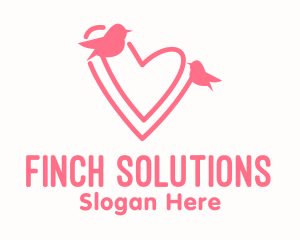 Pink Lover Birds logo design