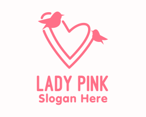 Pink Lover Birds logo design