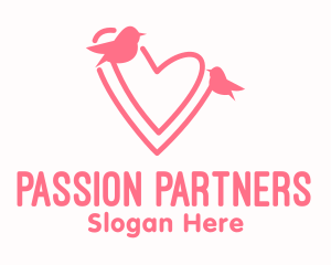 Lover - Pink Lover Birds logo design