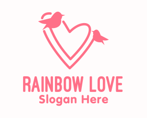 Pink Lover Birds logo design