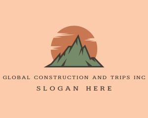 Trip - Mountain Sun Hiking logo design