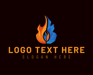 Heat - Ice Flame Fuel logo design