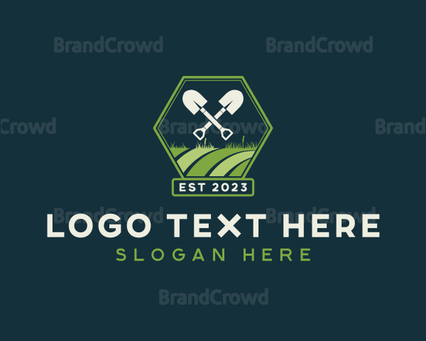 Yard Landscaper Shovel Logo