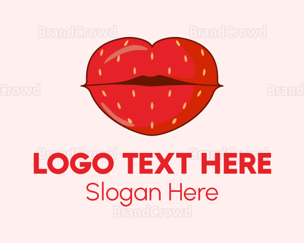 Red Strawberry Lips Logo