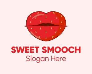 Kiss - Red Strawberry Lips logo design